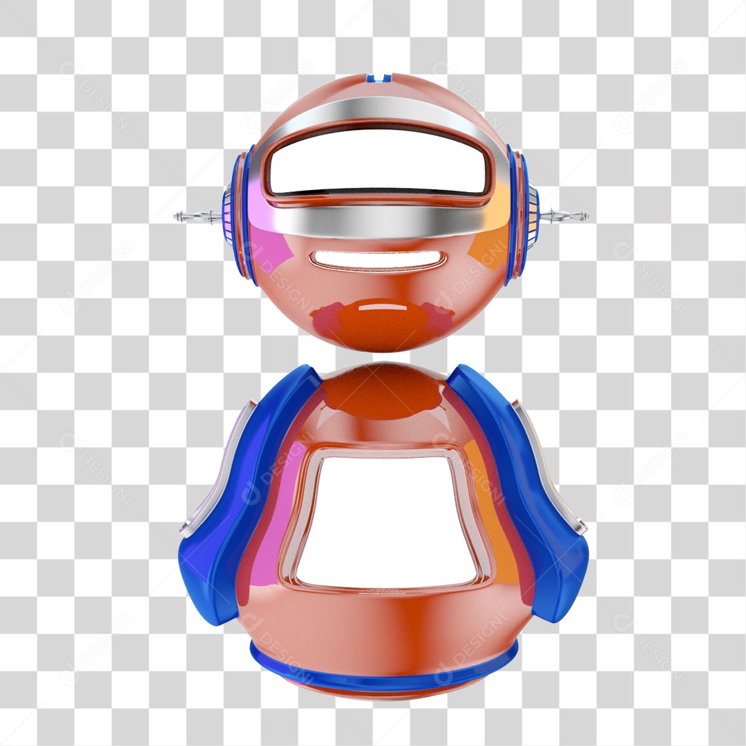 Elemento 3D Robô PNG Transparente Sem Fundo