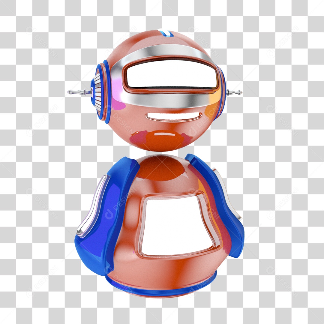 Elemento 3D Robô PNG Transparente Sem Fundo