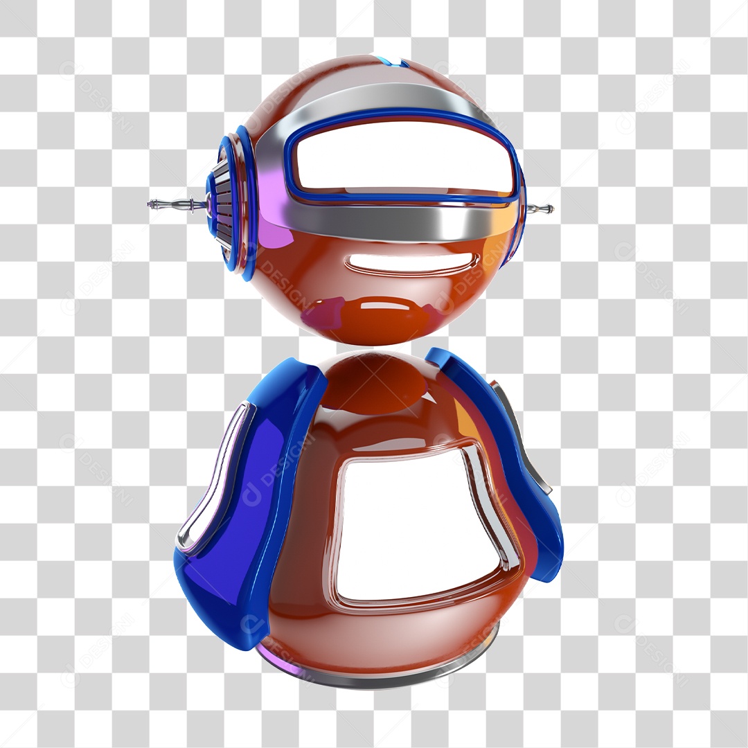 Elemento 3D Robô PNG Transparente Sem Fundo