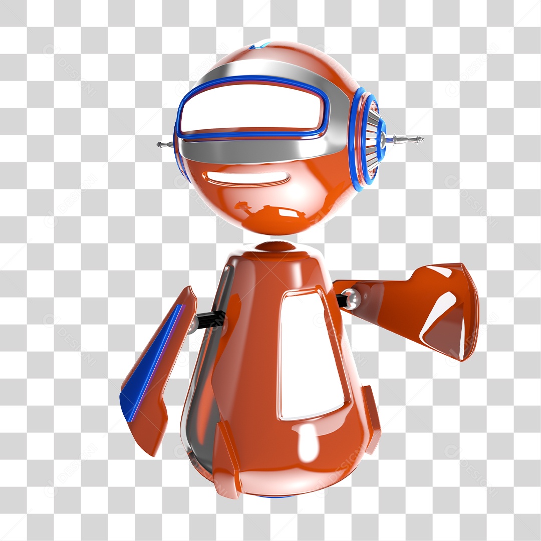 Elemento 3D Robô PNG Transparente Sem Fundo