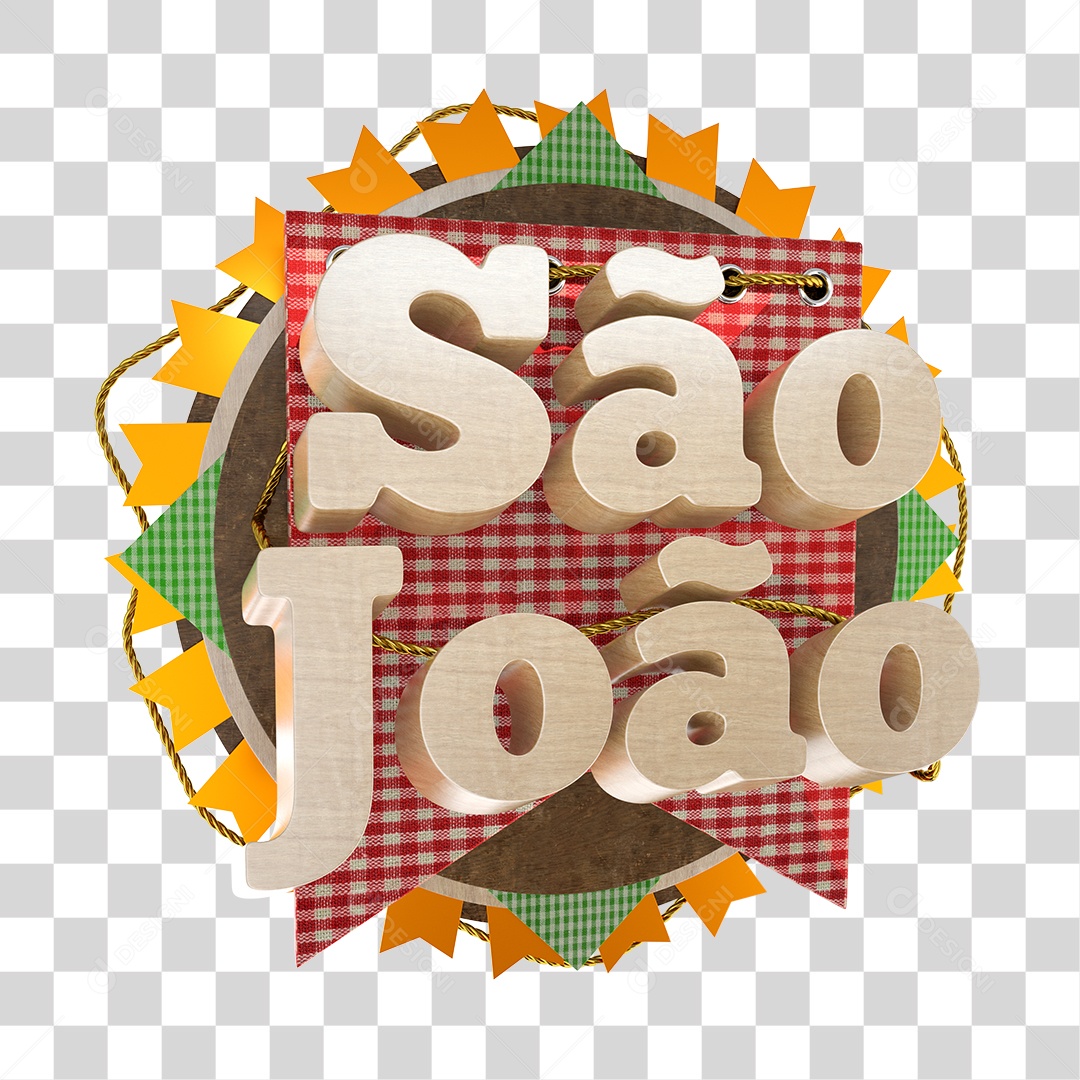 Selo 3D São João PNG Transparente Sem Fundo