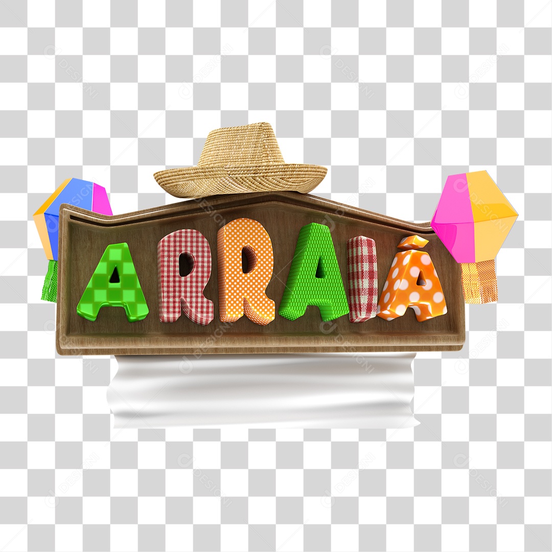 Selo 3D Arrraiá Social PNG Transparente Sem Fundo