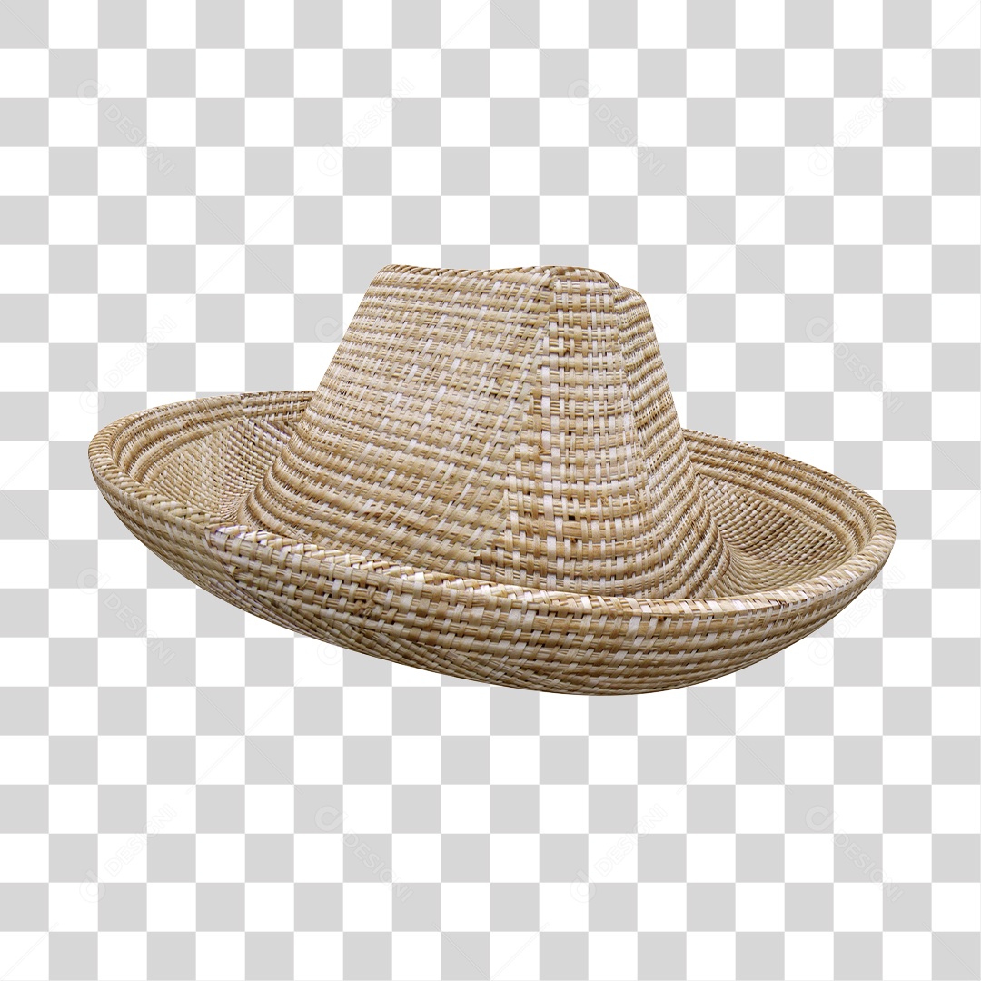 Elemento 3D São João Social Chapéu de São João PNG Transparente Sem Fundo