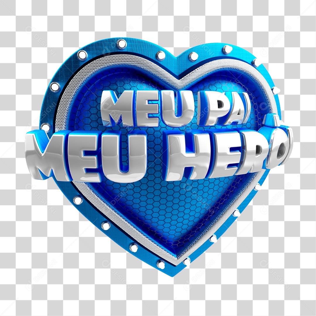 Selos 3D Dia dos Pais Meu Pai Meu Herói PNG Transparente Sem Fundo