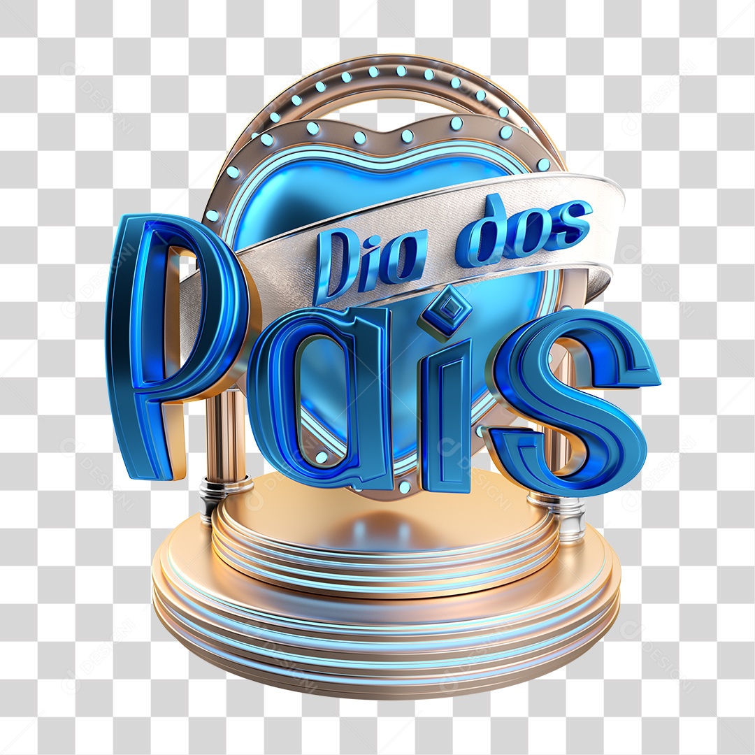 Selos 3D Dia dos Pais PNG Transparente Sem Fundo