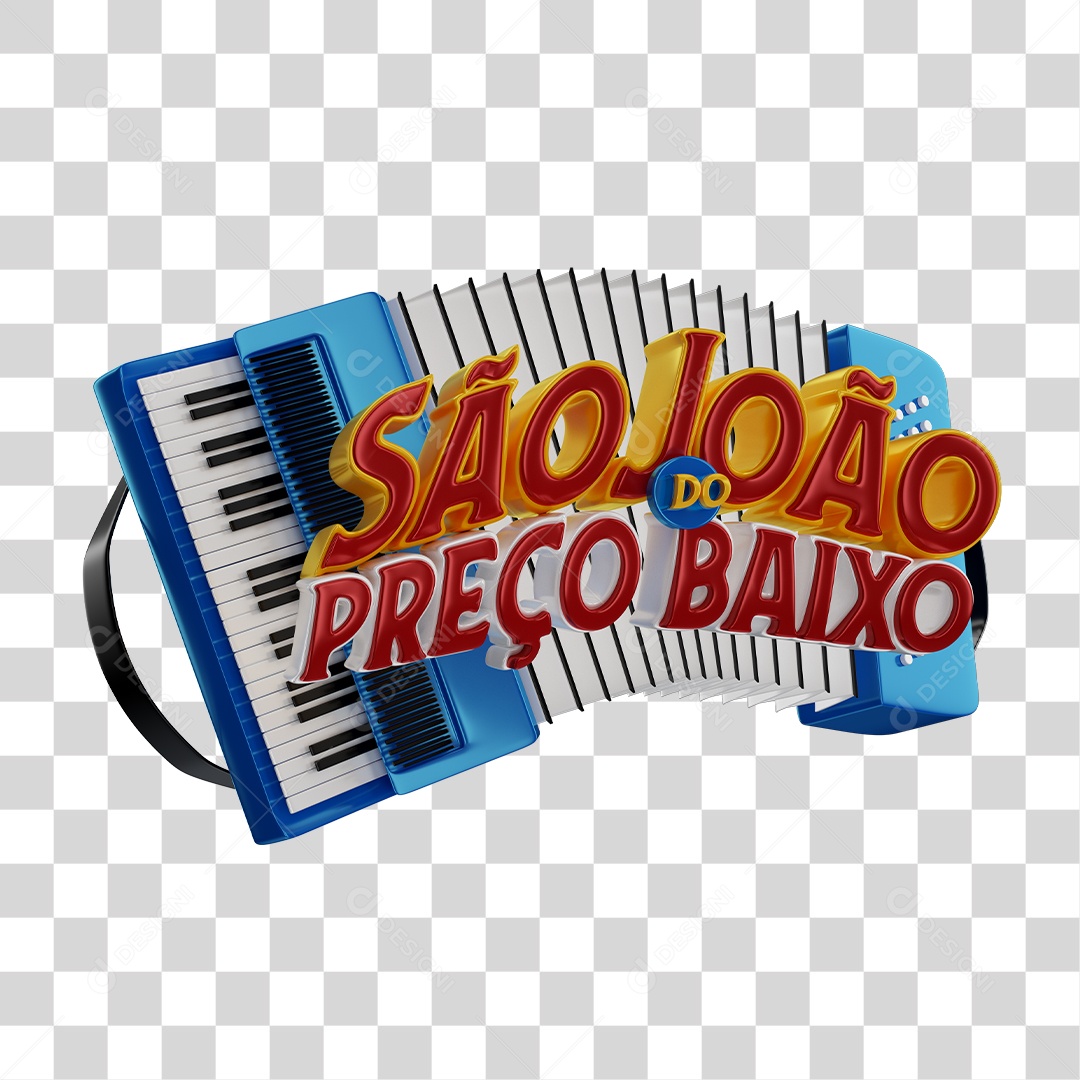 Elemento 3D São João Social PNG Transparente Sem Fundo