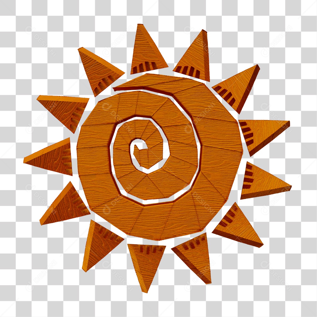 Desenho de Sol Elemento 3D Para Composição PNG Transparente
