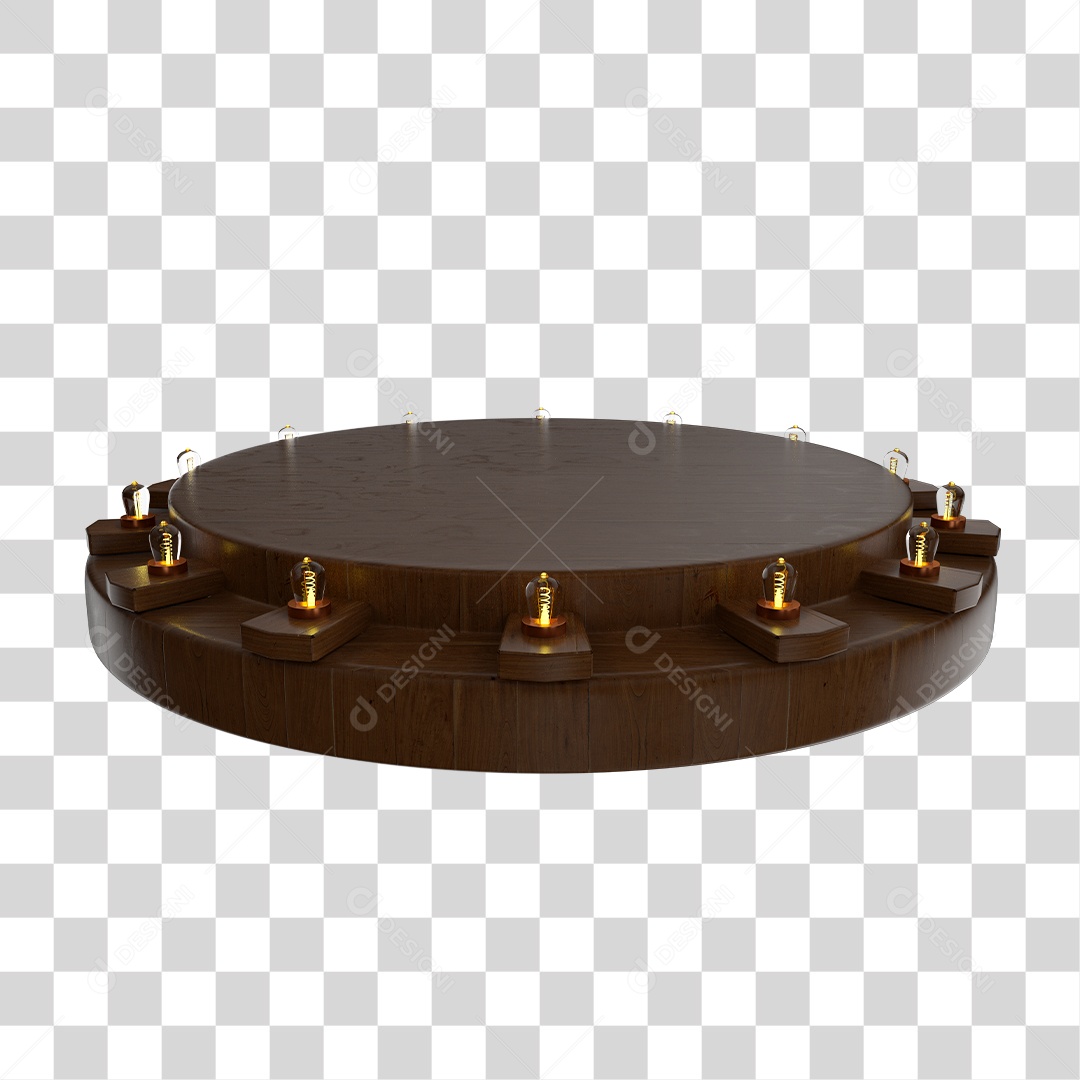 Podium Festa Junina Elemento 3D Para Composição PNG Transparente