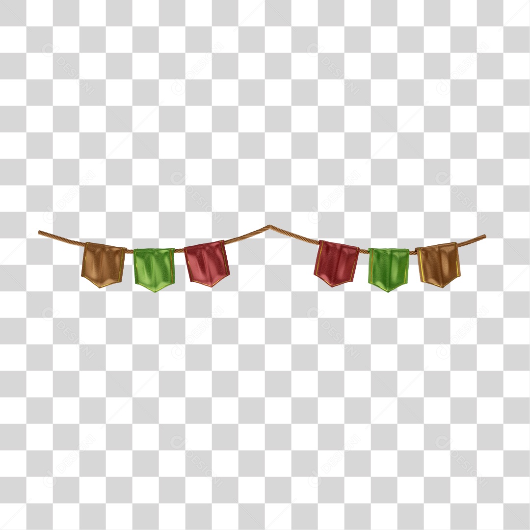 Elemento 3D Para Composição Bandeirolas PNG Transparente
