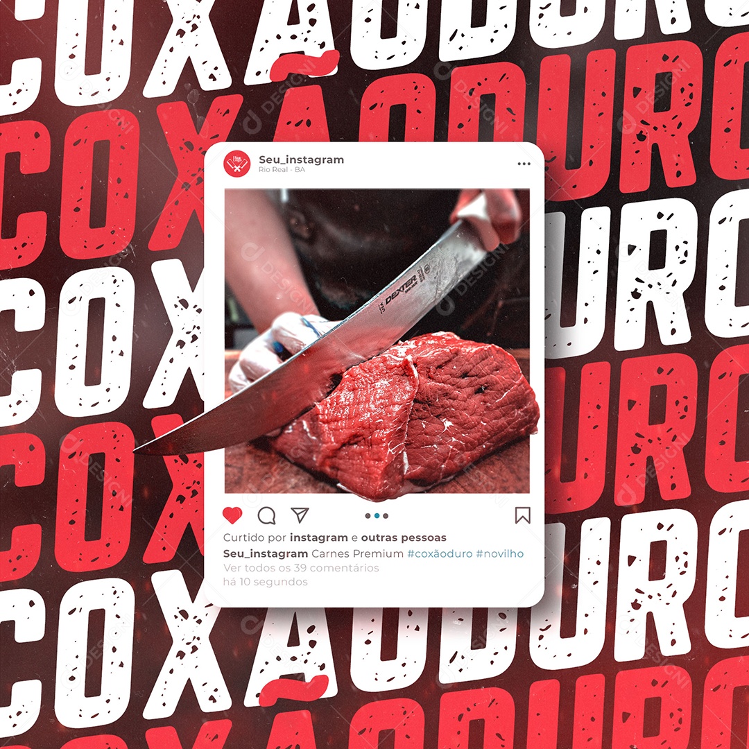 Carnes Premium Venha Conferir Social Media PSD Editável