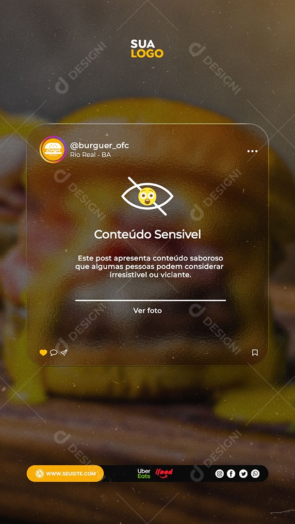 Story Hamburgueria Este Post Apresenta Conteúdo Saboroso ou Viciante Social Media PSD Editável