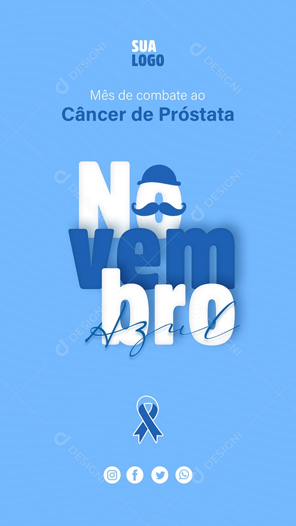Story Mês de Combate ao Câncer de Próstata Novembro Azul Social Media PSD Editável