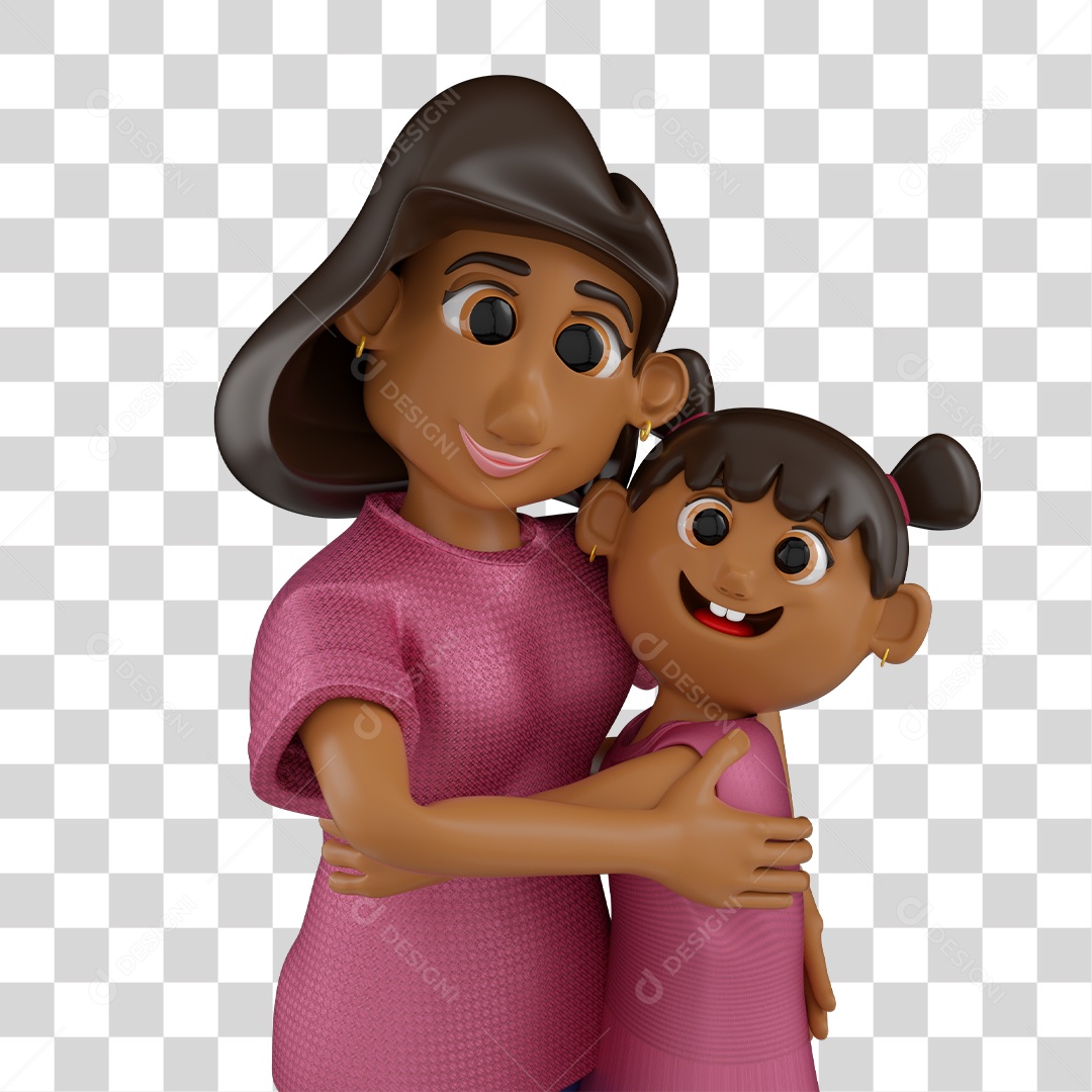 Ilustração de Mãe e Filha PNG Transparente