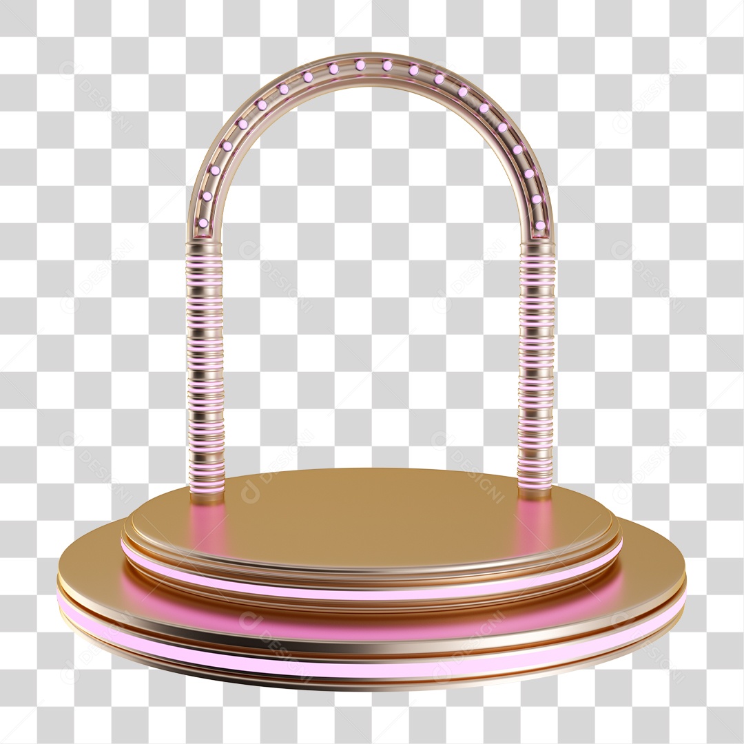 Elemento 3D Para Composição Podium de Dia Das Mães PNG Transparente