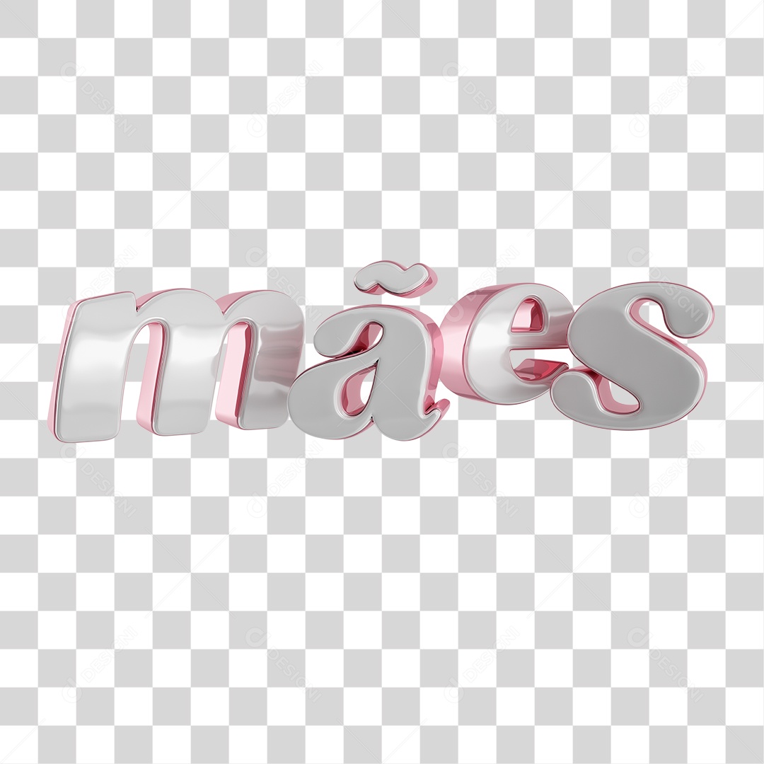 Texto 3D Para Composição Mães PNG Transparente