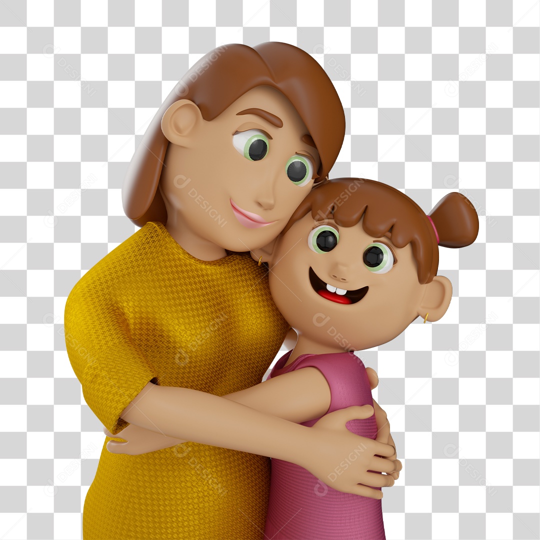 Ilustração de Mãe e Filha PNG Transparente