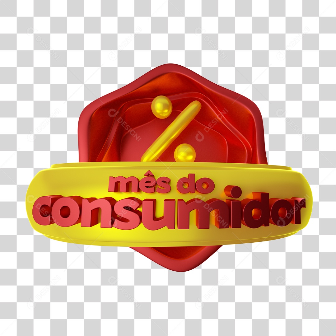 Selo 3D Para Composição Mês do Consumidor PNG Transparente