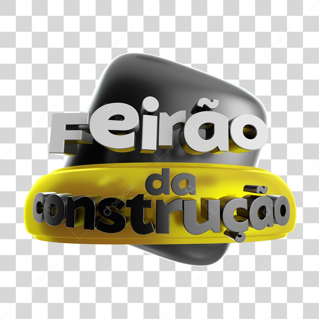 Selo 3D Para Composição Feirão da Construção PNG Transparente