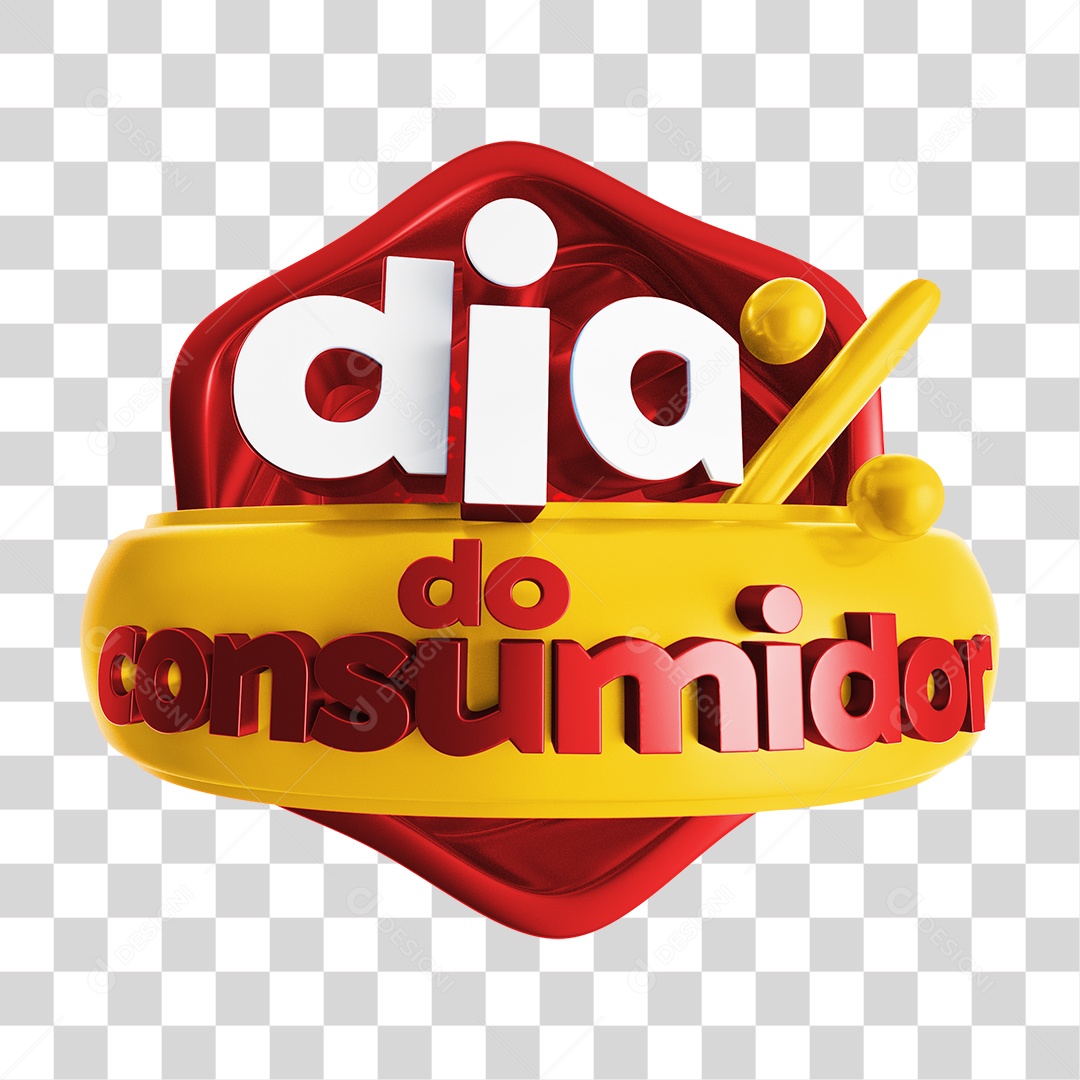 Selo 3D Para Composição Dia do Consumidor PNG Transparente