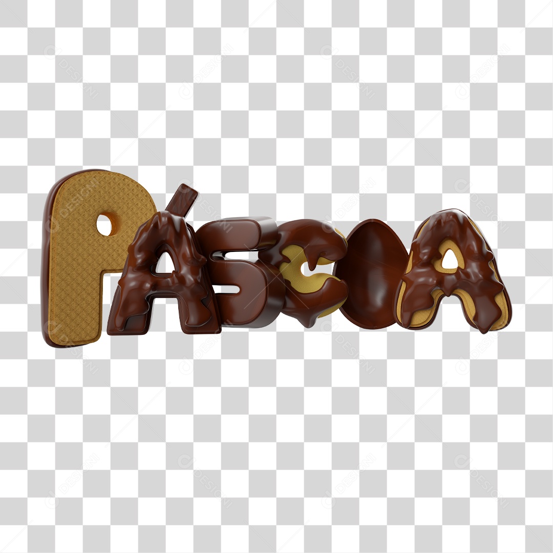 Texto 3D Para Composição Páscoa PNG Transparente
