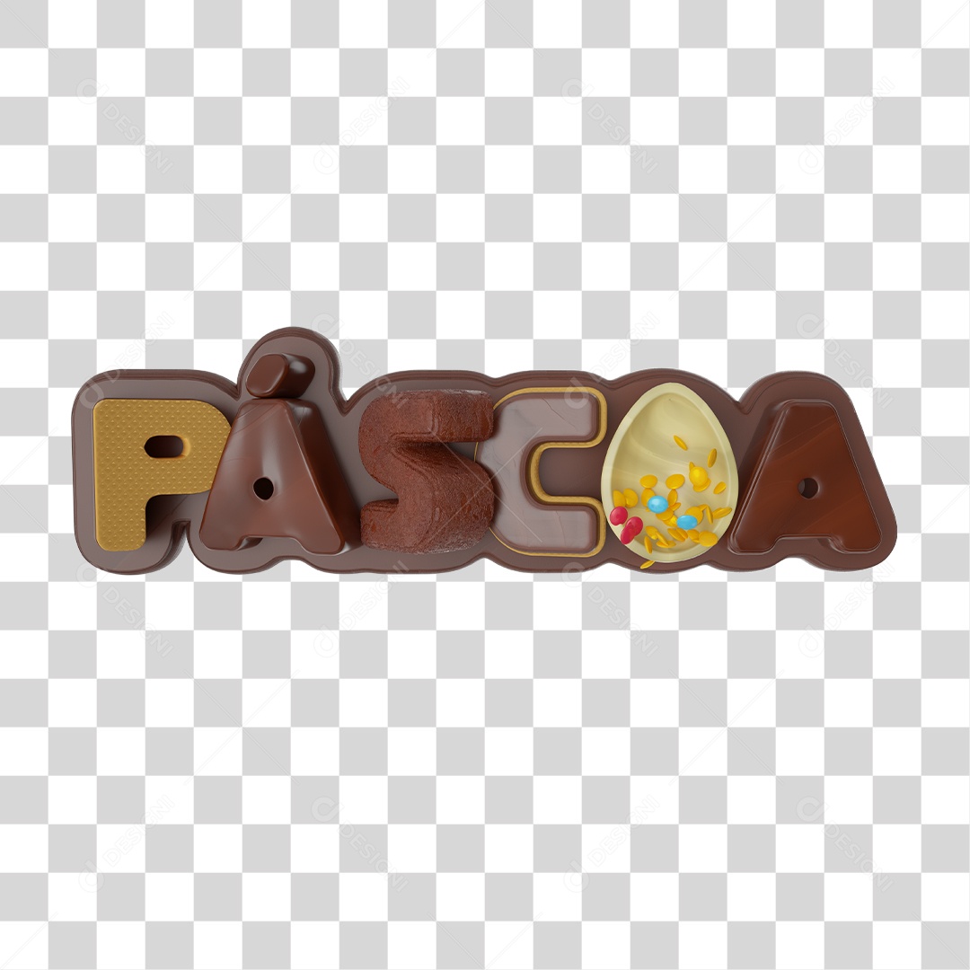 Texto 3D Para Composição Páscoa PNG Transparente