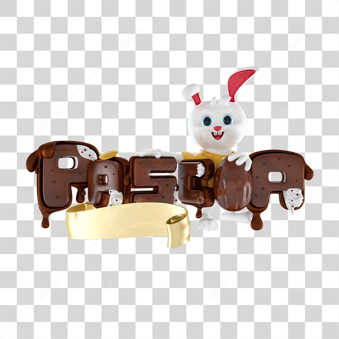 Selo 3D Para Composição Páscoa PNG Transparente