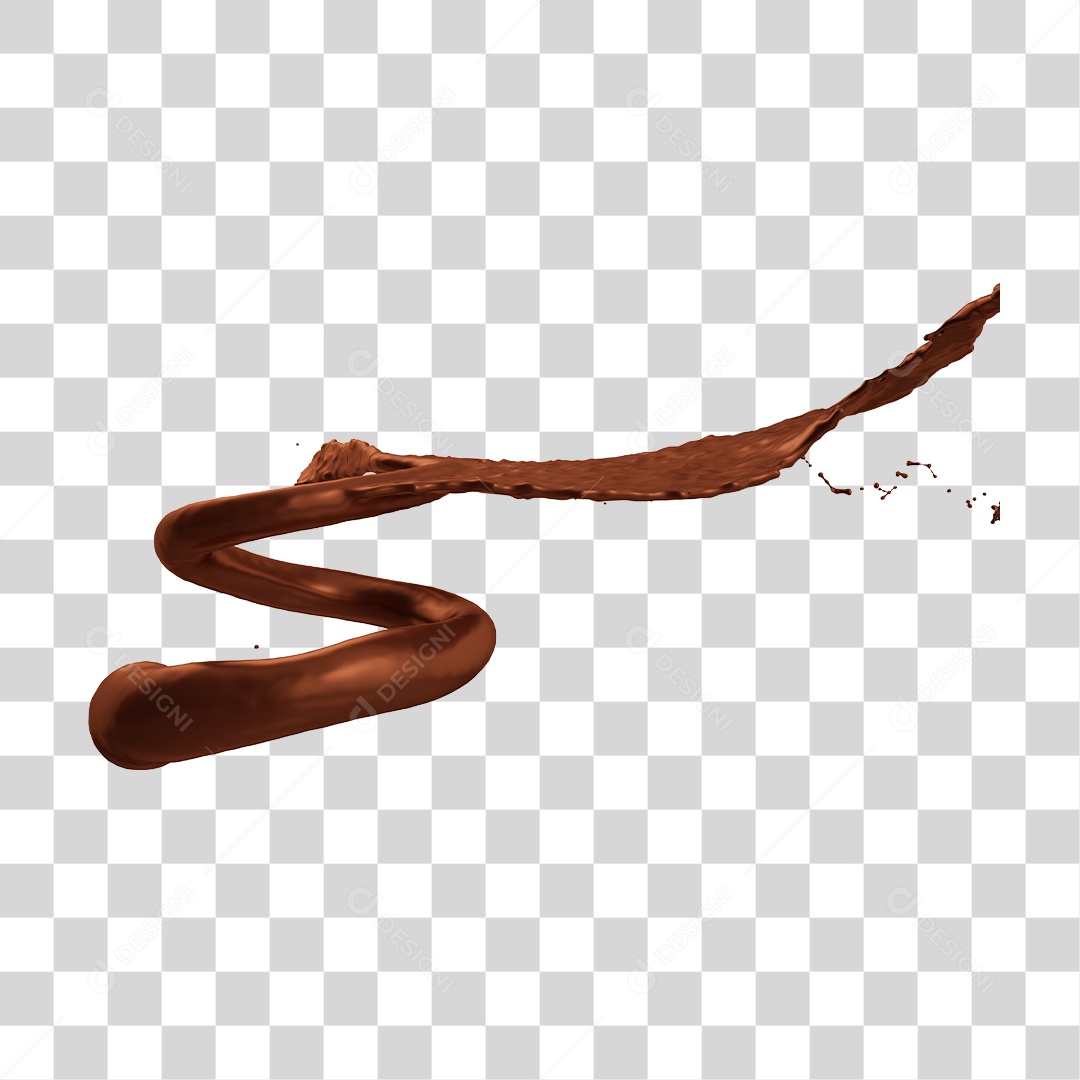 Respingo de Chocolate Elemento 3D Para Composição PNG Transparente