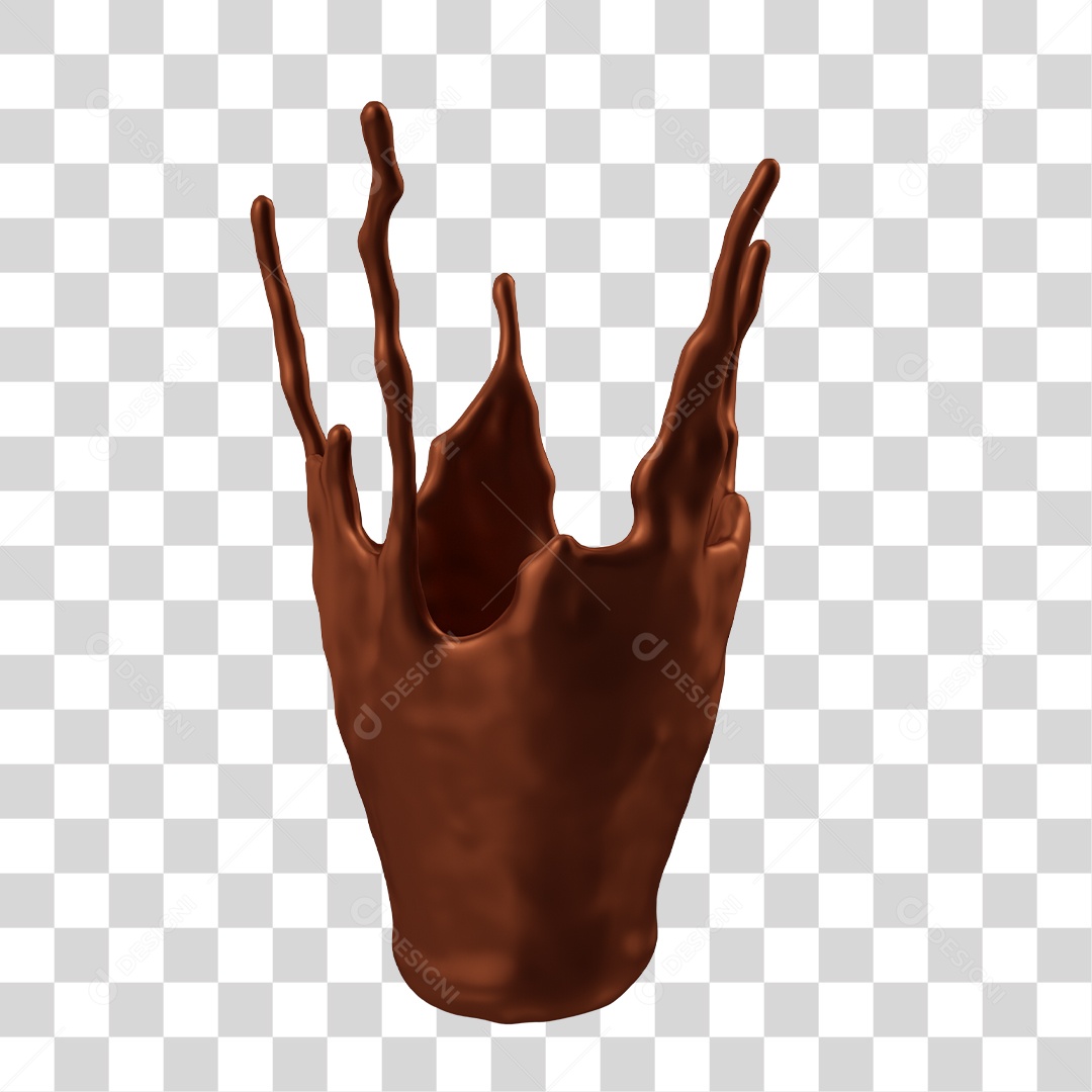 Respingo de Chocolate Elemento 3D Para Composição PNG Transparente