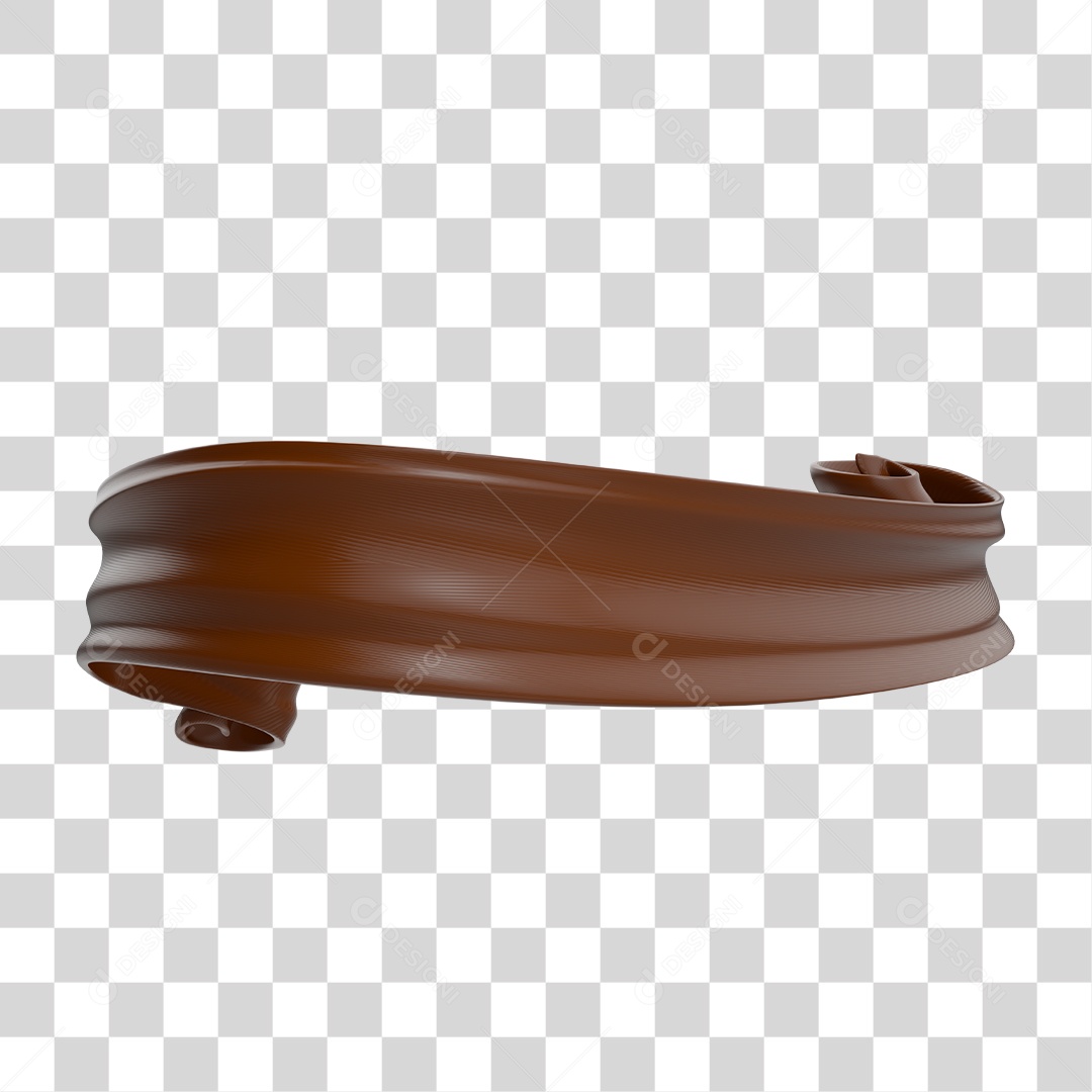 Elemento 3D Para Composição Laço de Chocolate PNG Transparente