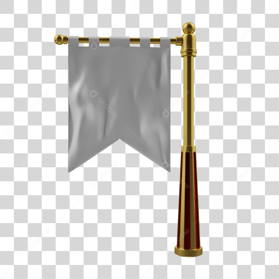 Elemento 3D Para Composição Bandeira Branca PNG Transparente