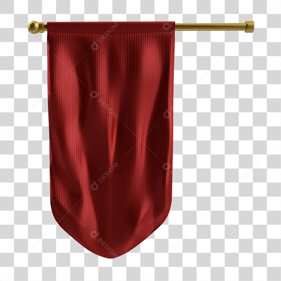 Elemento 3D Para Composição Bandeira Vermelha PNG Transparente