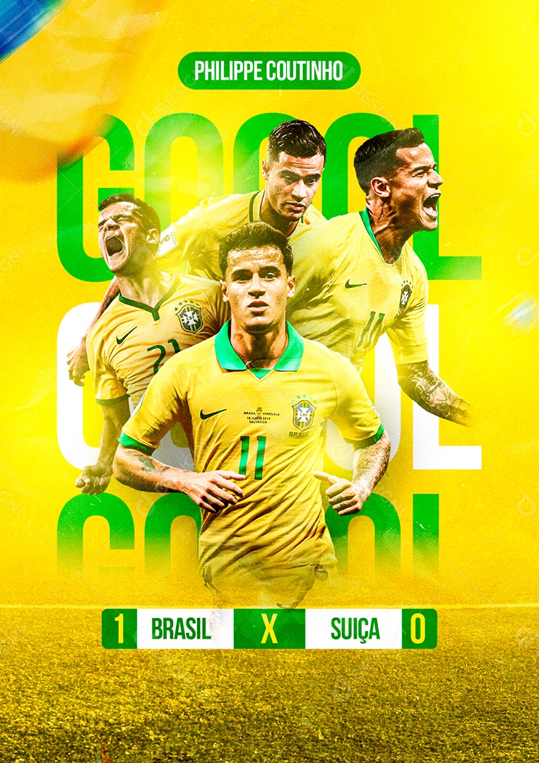Jogo Brasil x Suiça Copa do Mundo Futebol Social Media PSD Editável