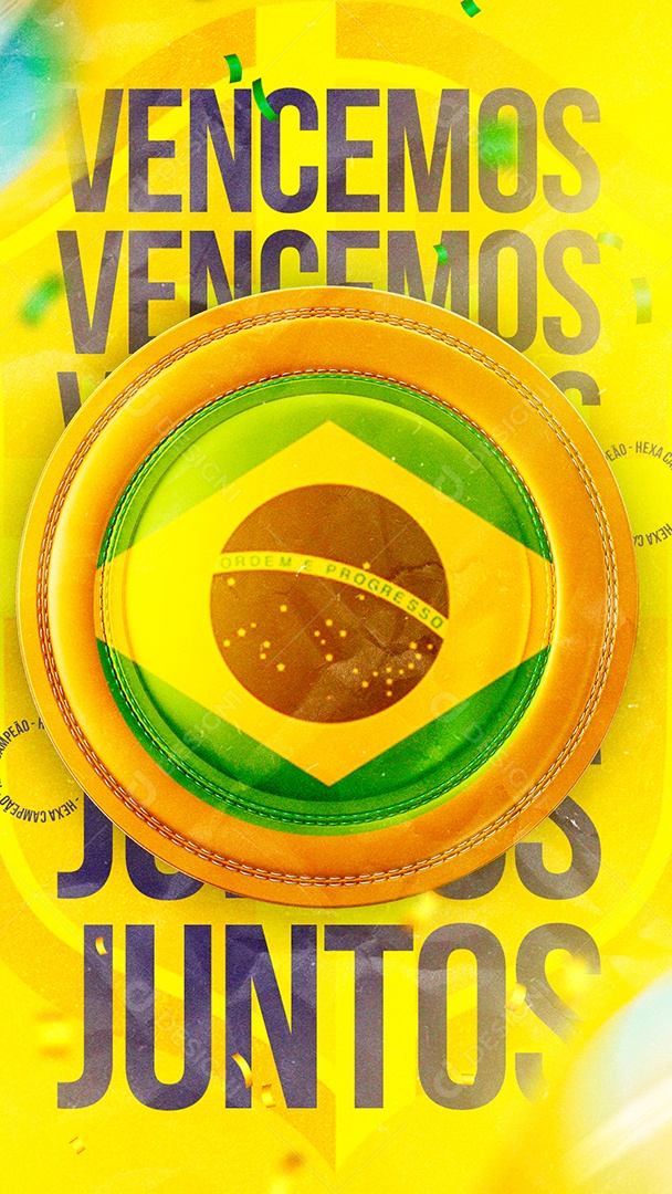Story Vencemos Juntos Copa do Mundo Futebol Social Media PSD Editável