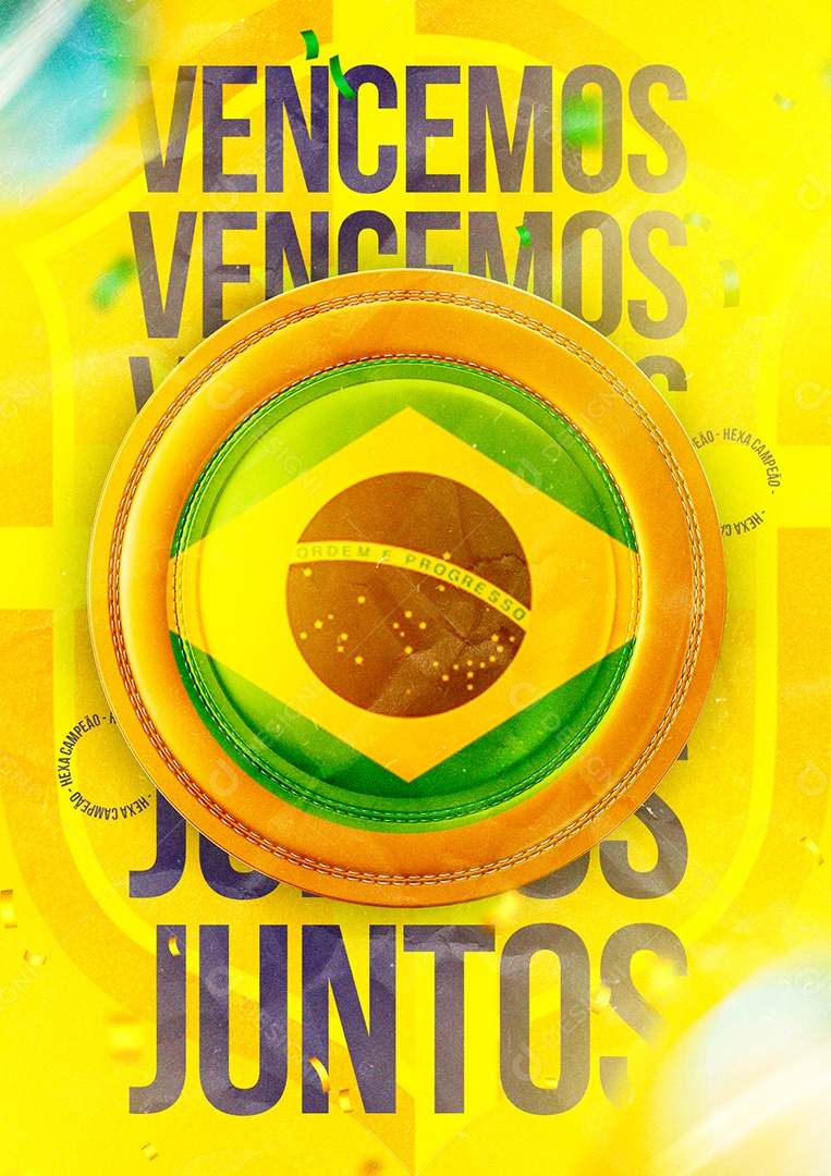 Vencemos Juntos Copa do Mundo Futebol Social Media PSD Editável