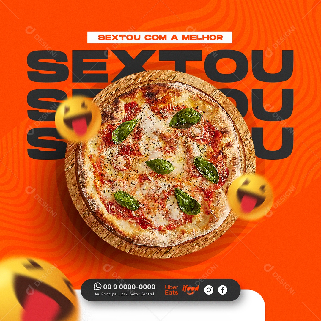 Sextou com a Melhor Pizzaria Social Media PSD Editável