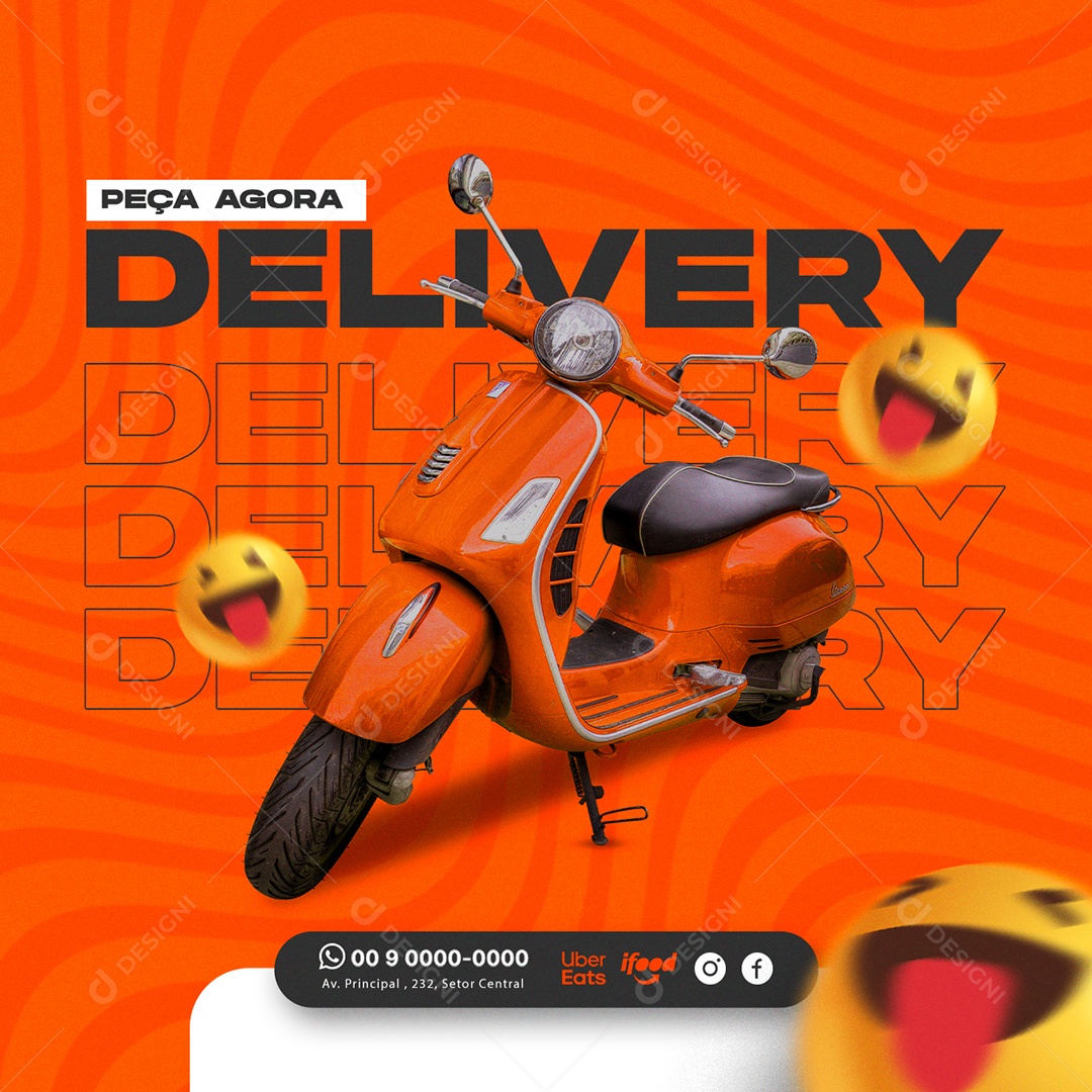 Peça Agora Delivery Pizzaria Social Media PSD Editável