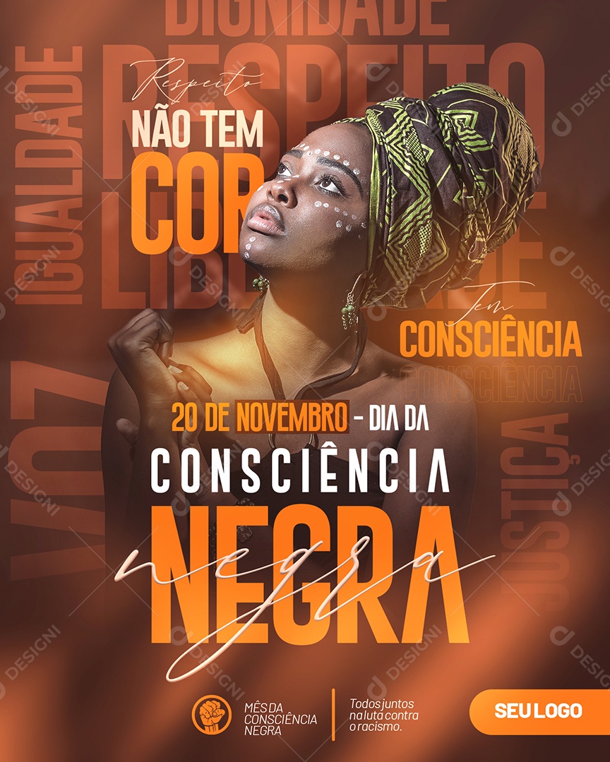 Dia da Consciência Negra Vidas Negras Importam Social Media PSD Editável