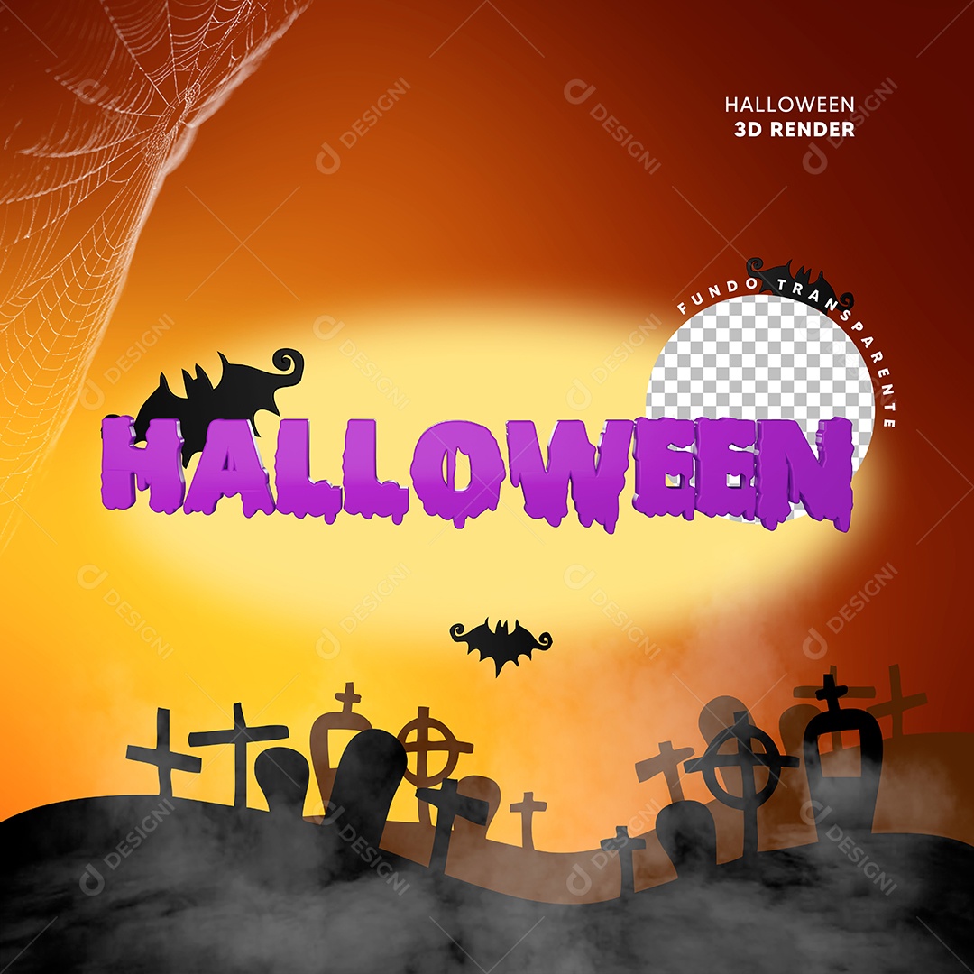 Halloween Texto 3D Para Composição PSD