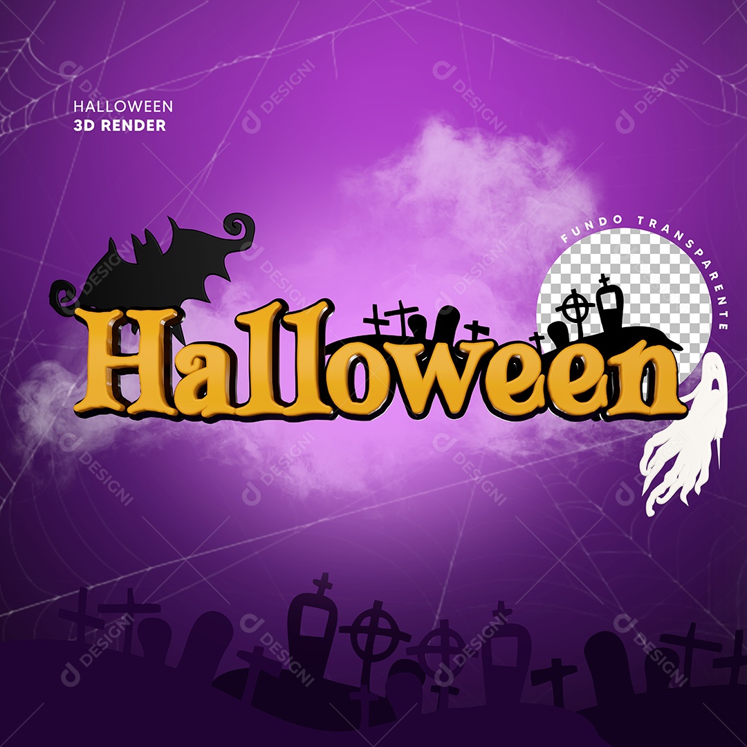 Halloween Texto 3D Para Composição PSD