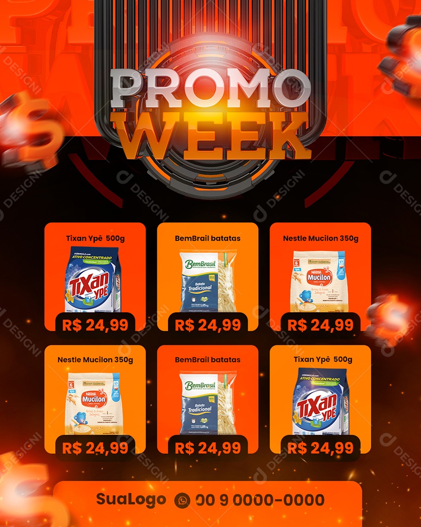 Encarte Supermercado Promo Week Black Friday Social Media PSD Editável