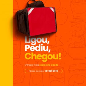 Social Media Ligou Pediu Chegou Delivery PSD Editável