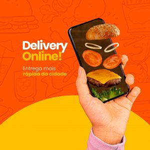 Delivery Online Hamburgueria Social Media PSD Editável