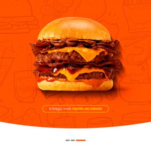 Entrega mais Rápida da Cidade Hamburgueria Delivery Social Media PSD Editável
