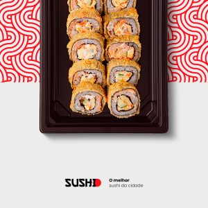 O Melhor Sushi da Cidade Comida Japonesa Social Media PSD Editável