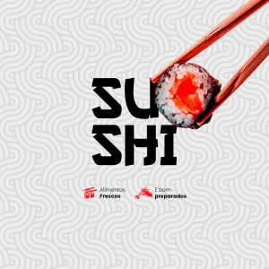 Sushi Alimentos Frescos e Bem Preparados Comida Japonesa Social Media PSD Editável