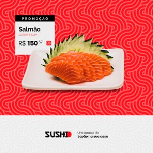Promoção Salmão Comida Japonesa Social Media PSD Editável