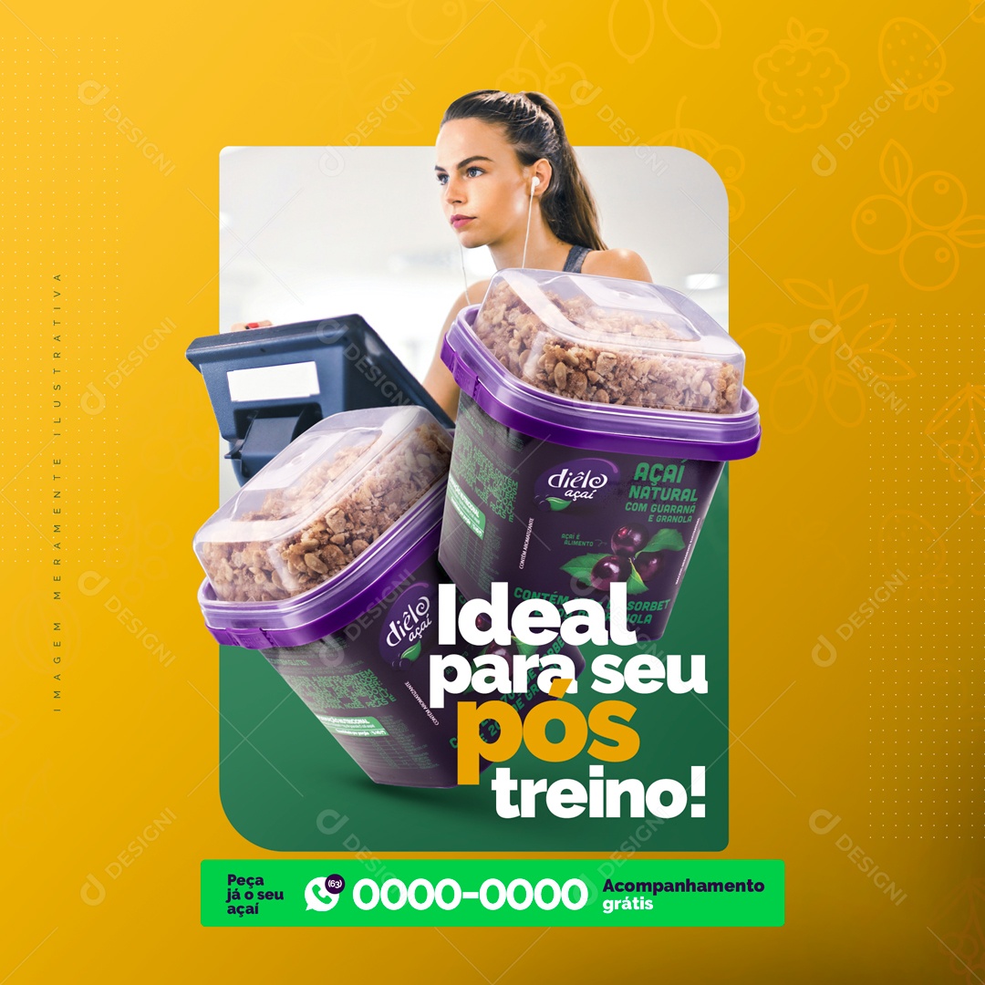 ideal para Seu Pós Treino Açaiteria Social Media PSD Editável