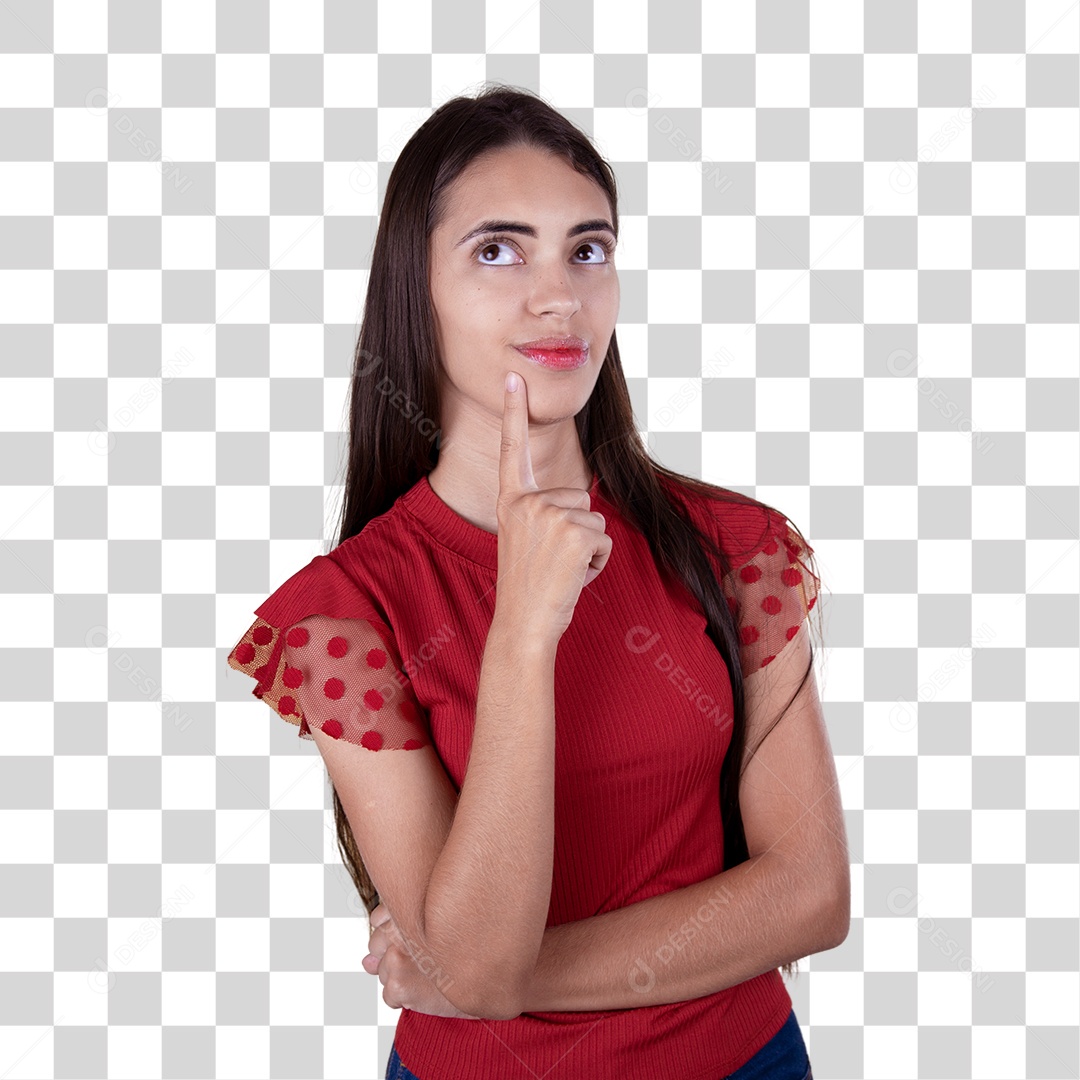 Linda mulher jovem garota sorridente sobre fundo isolado vermelho