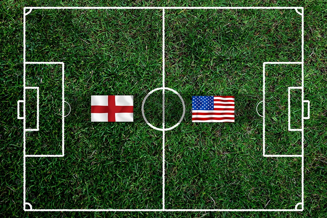 Competição da Copa de Futebol entre a Inglaterra nacional e a América nacional.