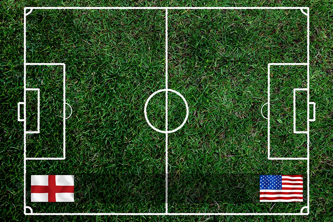 Competição da Copa de Futebol entre a Inglaterra nacional e a América nacional.